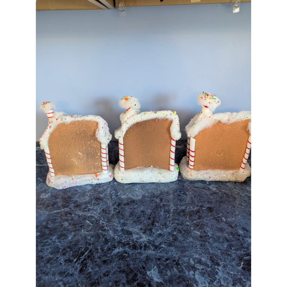 Raz Imports Gingerbread House Tabletop Christmas Decor Set of 3 Brown White 9" - Picture 2 of 6